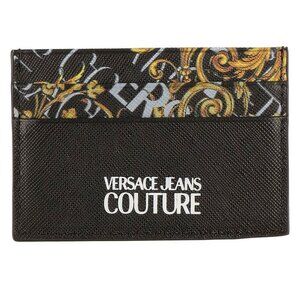 VERSACE JEANS COUTURE Black Logo Couture Card Holder - NIB